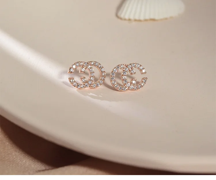 Модные двойные серьги C для женщин роскошные высококачественные креативные