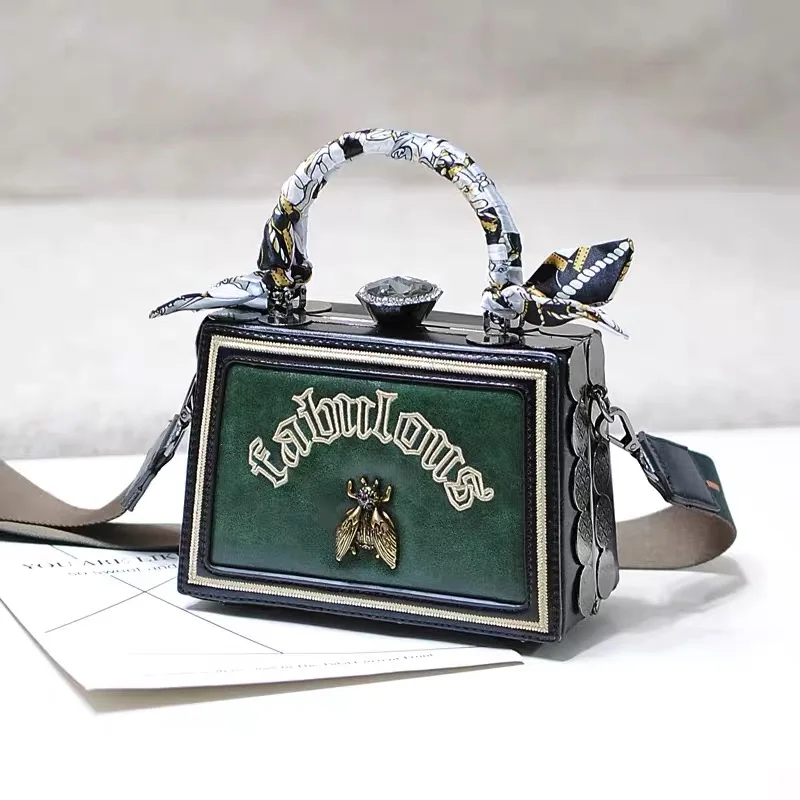 

High quality small square bag this year's popular small bag portable one shoulder broadband small bee woman's bag
