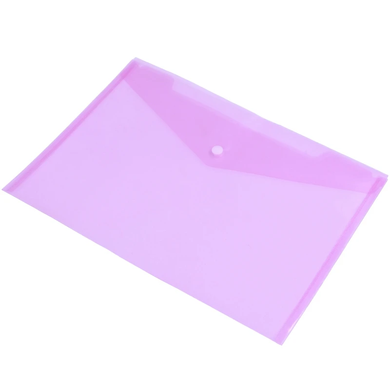 

A4 Document wallets plastic per Buckle folders filing paper storage,Ran Color 12pcs
