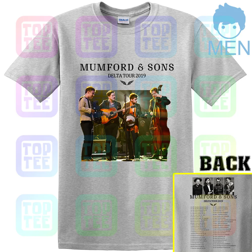 Серый Новинка; Лидер продаж; 8849-MUMFORD& SONS Delta Tour ; футболка; размеры S-3XL - Цвет: Серый