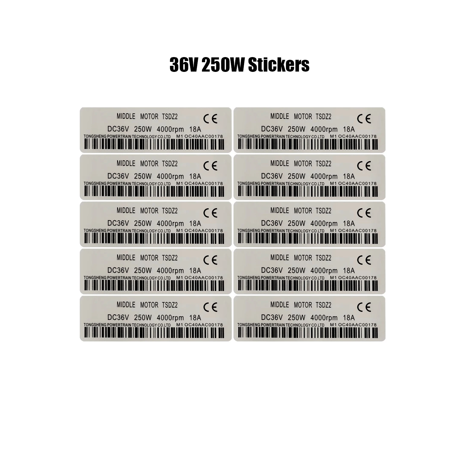New Free Shipping Tongsheng mid motor 36V 250W Stickers 10/20 PCS/LOT eBike Conversion Kit Sticker for Tongsheng TDZ2