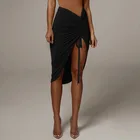 Юбка-футляр Женская, асимметричная, с завышенной талией, однотонная, горячая Распродажа юбок