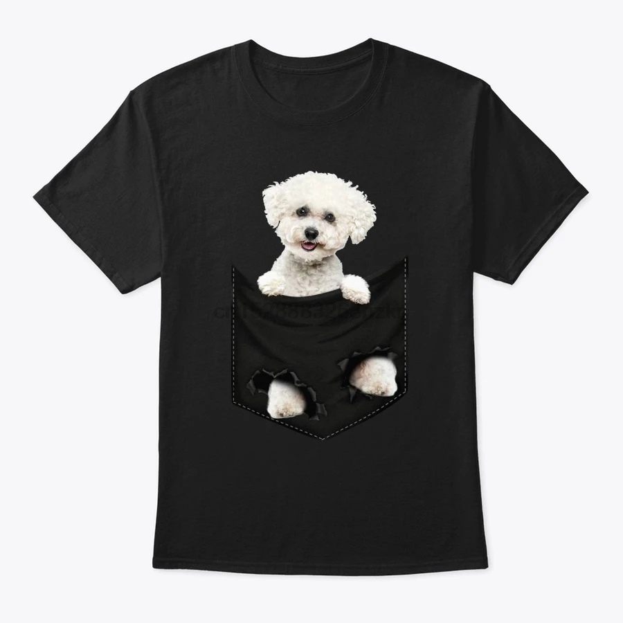 Мужская футболка Bichon Frise Pocket Mid женская и футболка|Мужские футболки| |