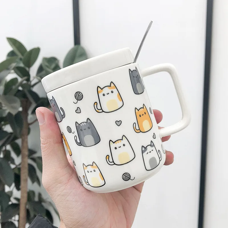 

Cartoon Ins Wind Cat Ceramic Cup Artistic Fresh Net Red Creative Mug Business Office Coffee Water Cup Coffee Cup