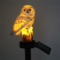 led solar owl ground plug light outdoor garden decoration landscape animal statue lamp lawn light