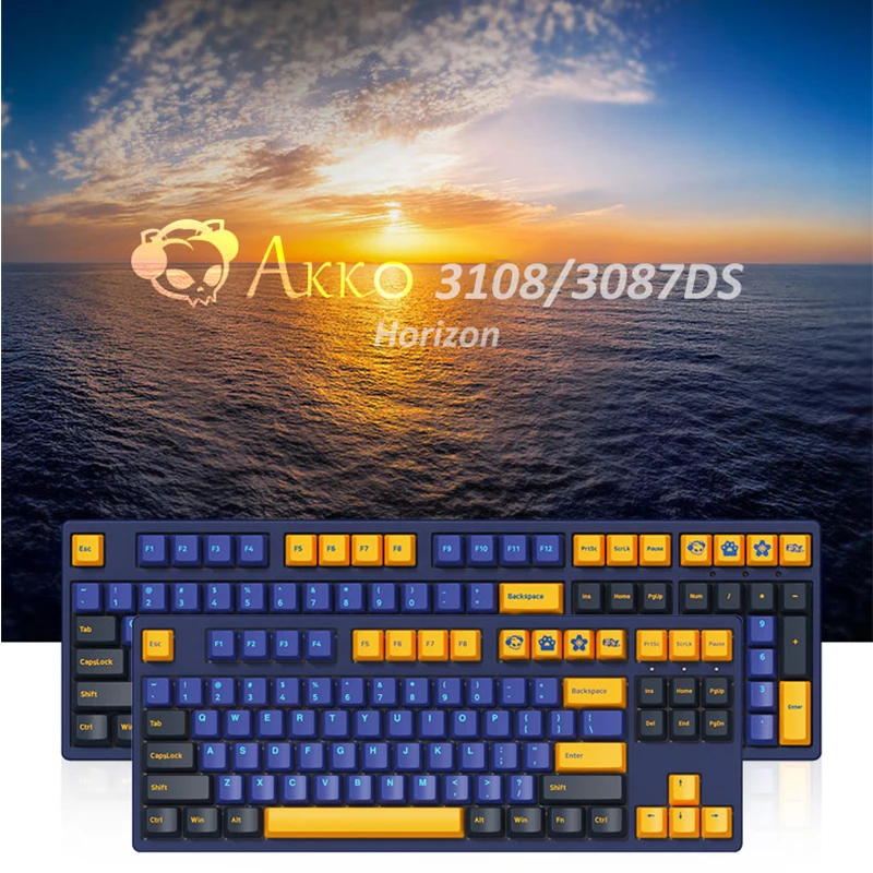 

Игровая клавиатура AKKO 3108/3087DS Horizon, механическая, с переключателем, 108/87 клавиш, кабель Type-C для компьютерных игр PBT