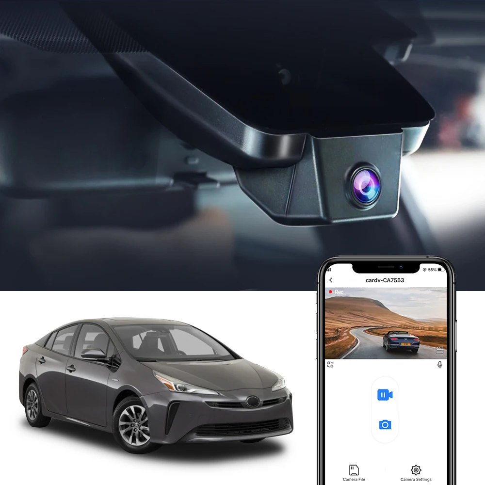 

Car Dash Camera for Prius (XW50) Toyota 2022 2021 2020 2019 2018,Fitcamx Dash Cam 4K Wifi Dashcam Carcam Dvr in the Car