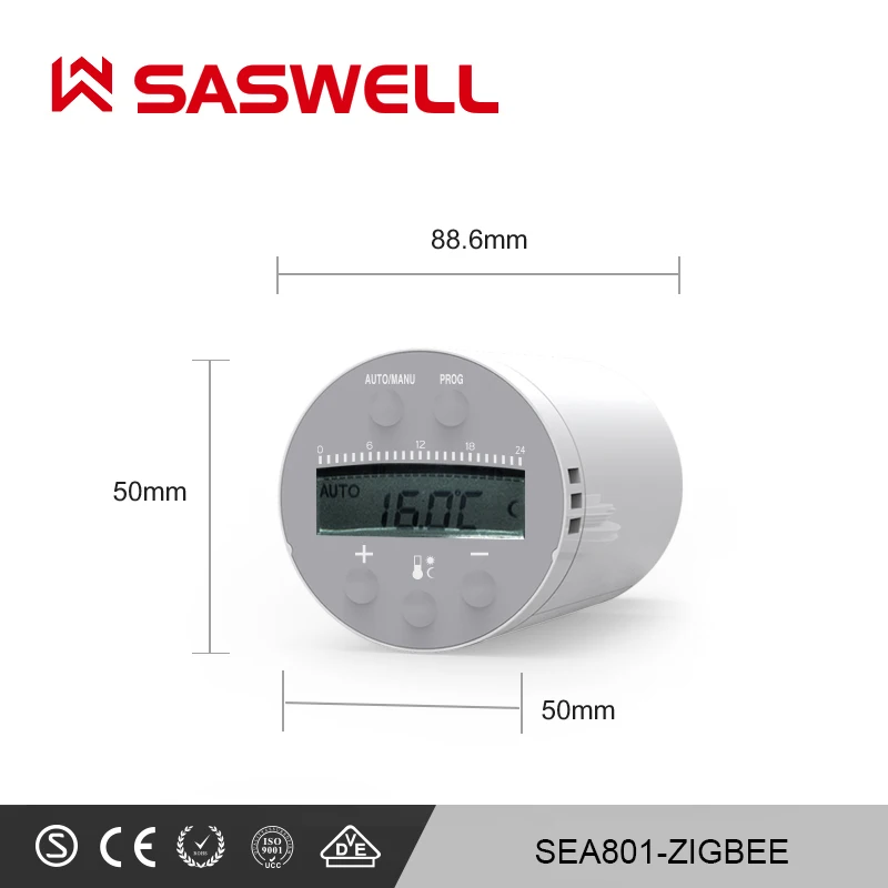 SASWELL SEA801-zigbee Wi-Fi термостат регулятор температуры нагрева программируемая работа с шлюзом tuya