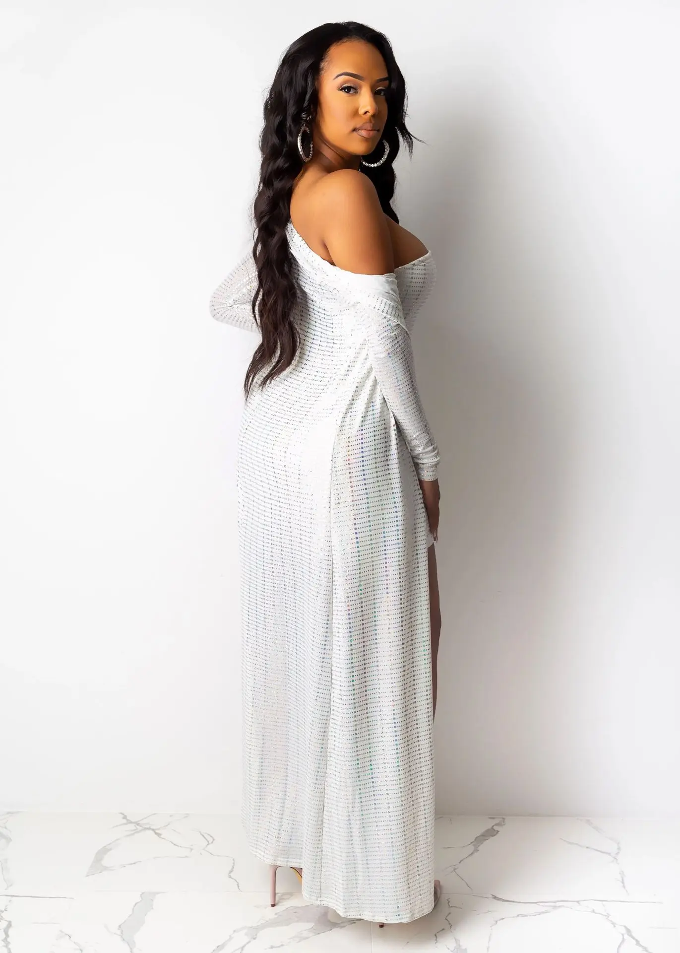 Белый комплект из 2 предметов плащ в горошек с длинными рукавами и мини-платье