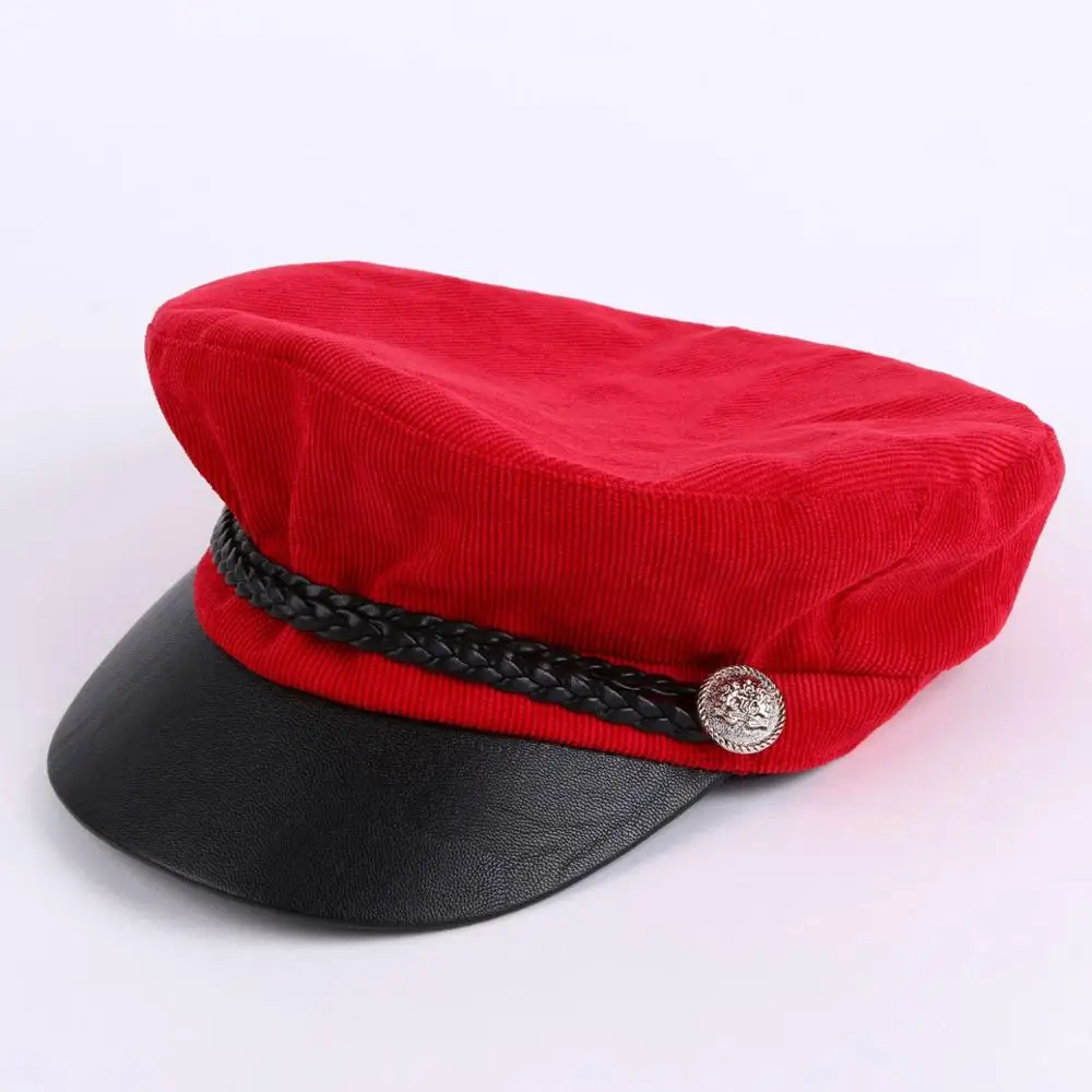 Вельветовая Военная Кепка женские зимние шапки для мужчин и женщин армейская