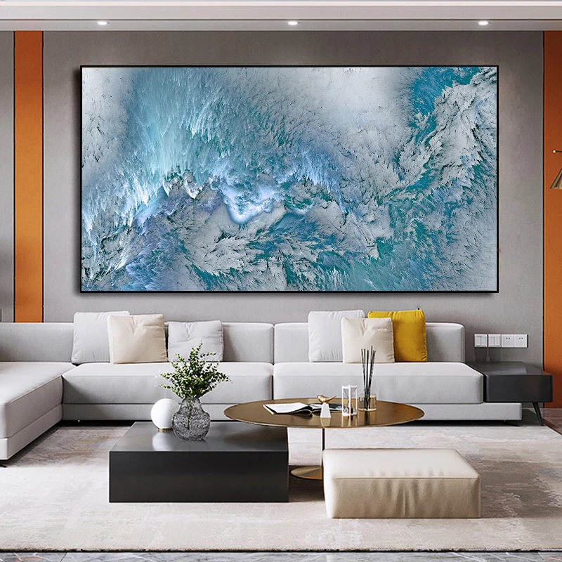 

Wall Art Blue Yellow Cloud Abstract Canvas Painting Modern Nordic Poster Picture for Living Room Home Interior Decor Cuadros