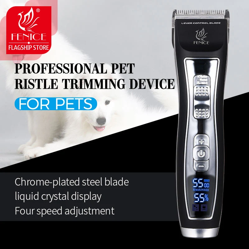 Fenice Electrical Pet Clipper Professional Grooming Kit Rechargeable Pet Cat Dog Hair Trimmer Shaver Set Animals Hair Cutting