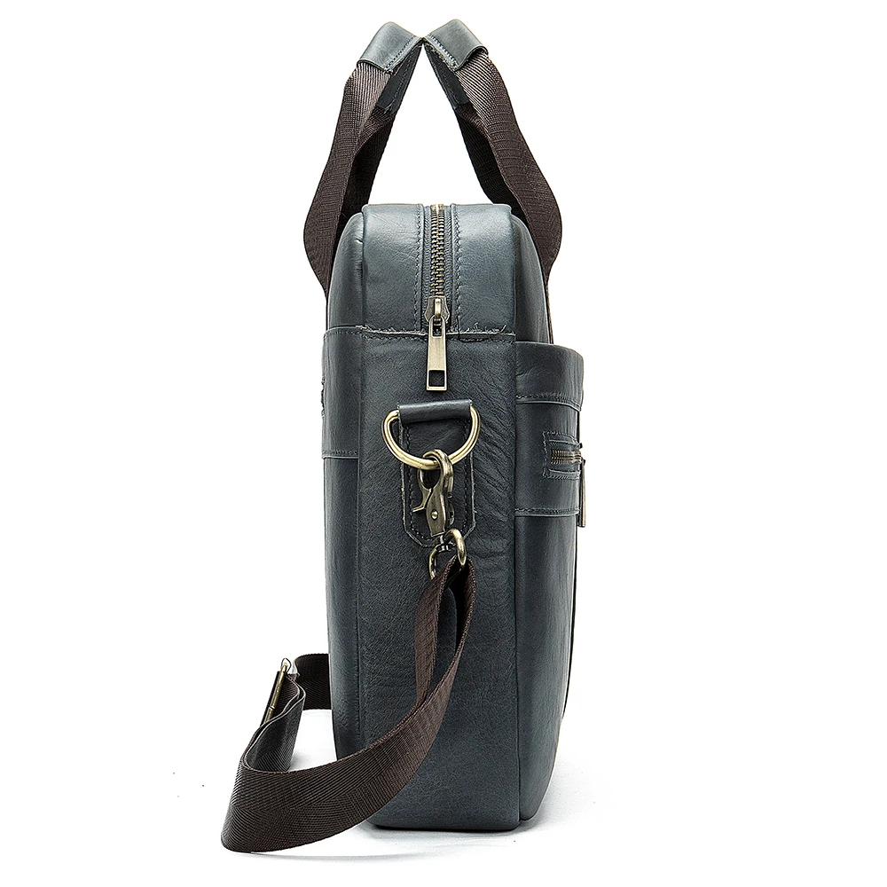 Business Work Men Shoulder Office Genuine Leather Hand Bag Vintage Laptop Handbag For Document A4 Briefcase Male Tote Bolsas Hit