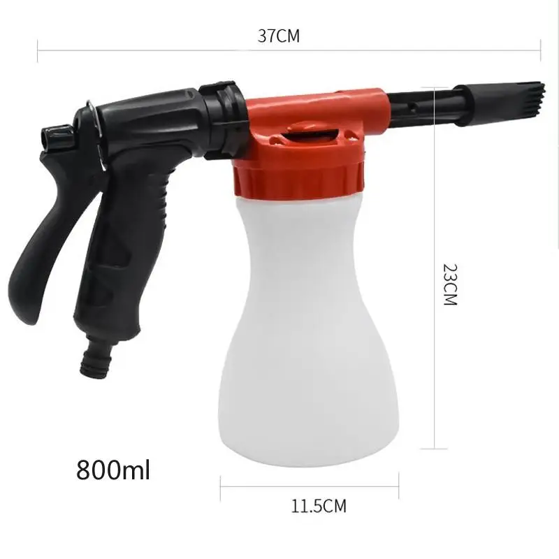 

Car Snow Foam Lance High Pressure Long Nozzle Wash Sprayer Adjustable Car Water Gun With 800ml Bottle Watering Can For Cleaning