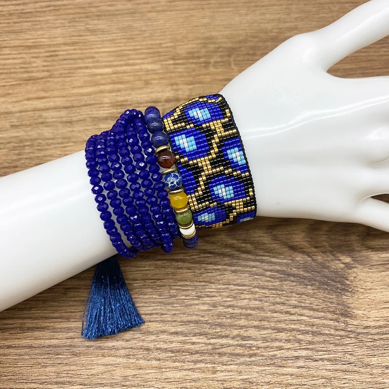 Rttooas синий черепаховый узор браслеты Миюки Бусы Ювелирные изделия Кристалл