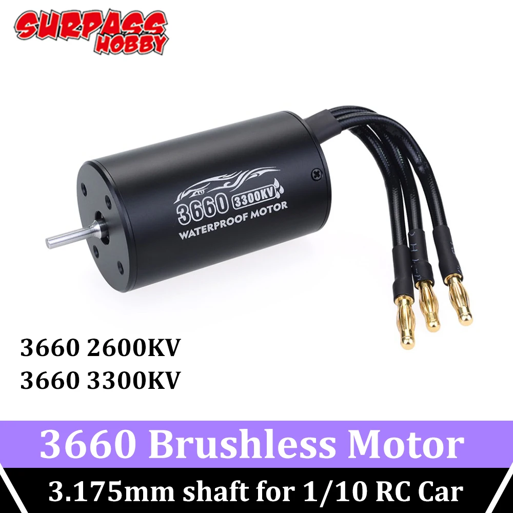 SURPASS HOBBY 3660 Водонепроницаемый бесщеточный мотор 3300KV 2600KV 3 175 мм вал 4 полюсный