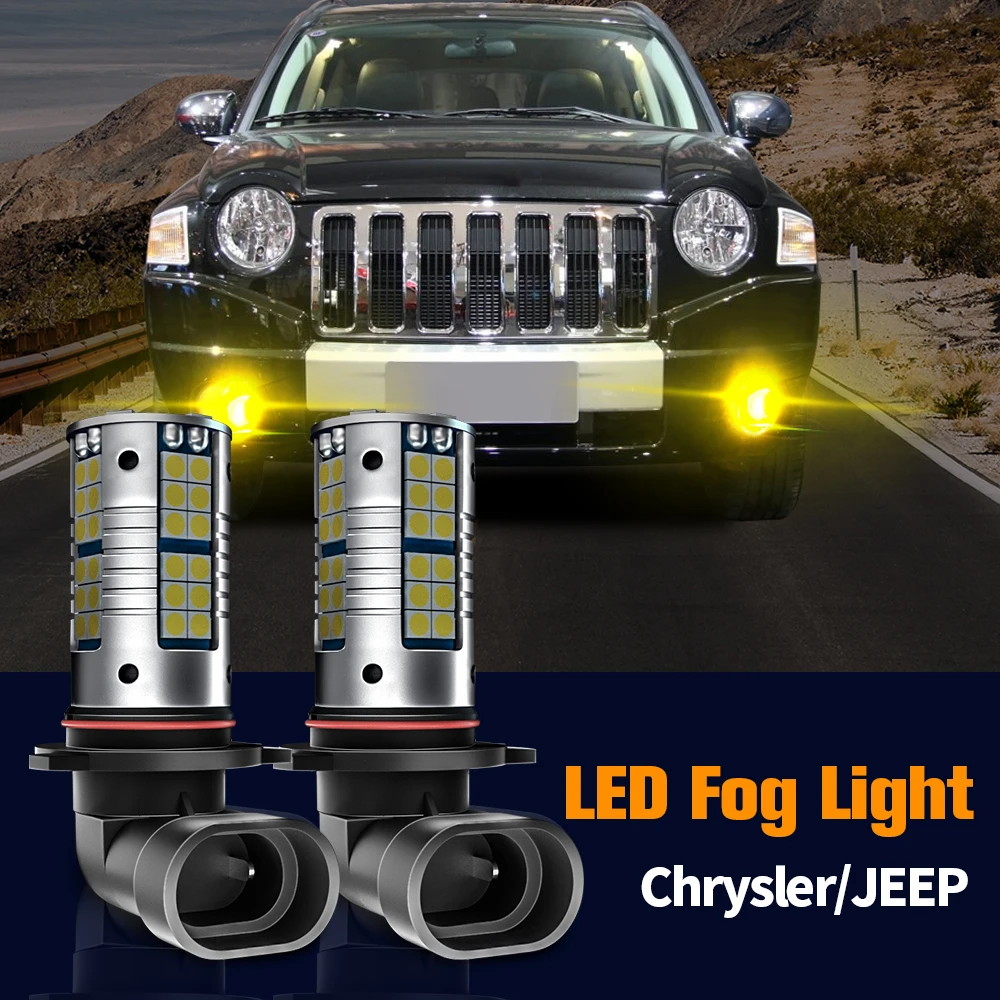 

2pcs LED Fog Light Blub Lamp Canbus H10 9145 For Chrysler 300C Sebring Jeep Commander Compass Grand Cherokee XJ Wrangler JK