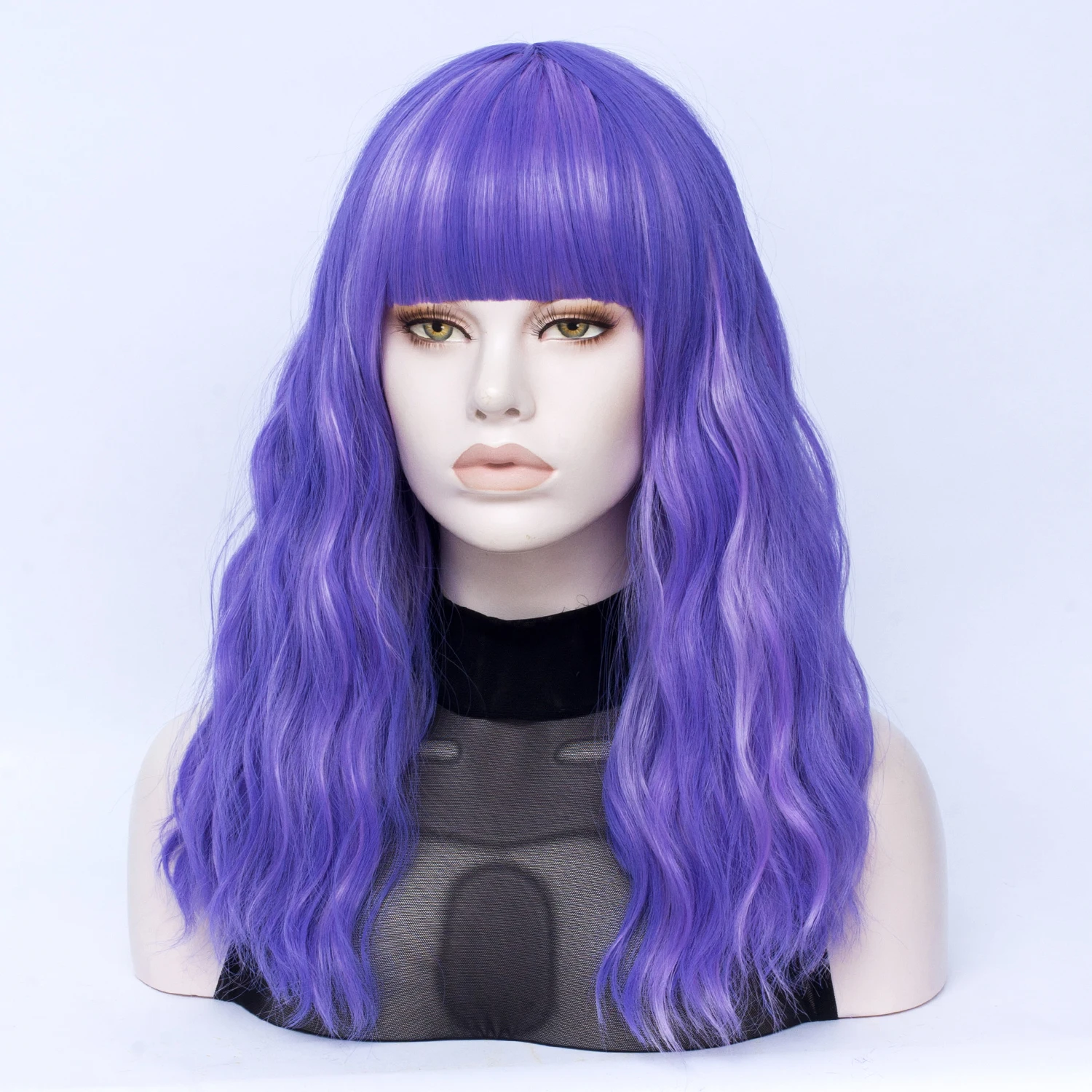 Similler фиолетовый синтетический парик для женщин косплей длинные вьющиеся волосы