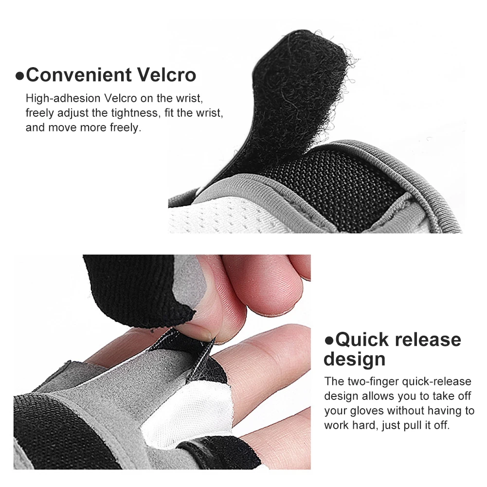 

Unisex Bike Gloves Non-Slip Half Finger Gloves Shock Absorption Breathable Cycling Gloves with Adjustable Strap Bicycle Gloves