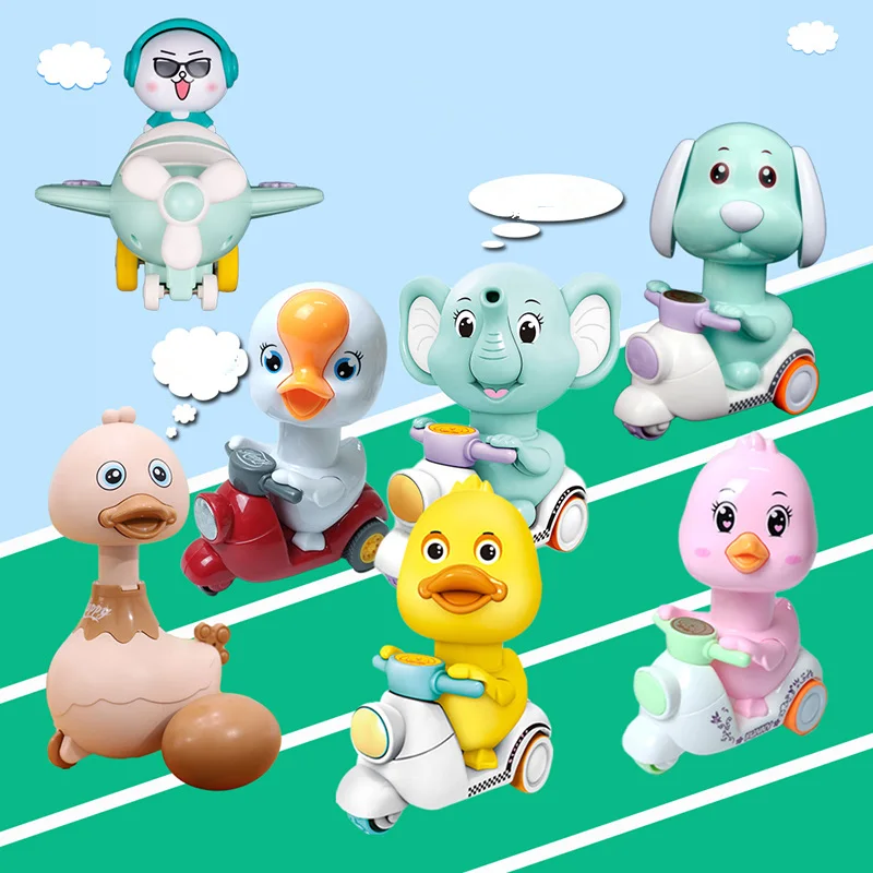 Милый велосипед мультфильм заводная игрушка желтая утка мотор тянет назад