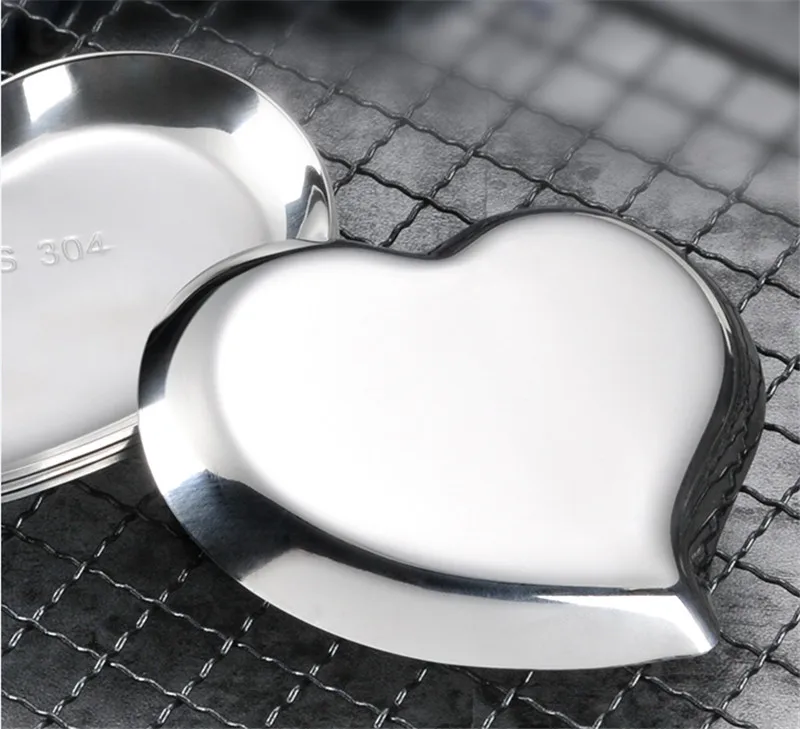 Набор из 2 предметов нержавеющей стали 304 посуда в форме сердца Корейская блюдо
