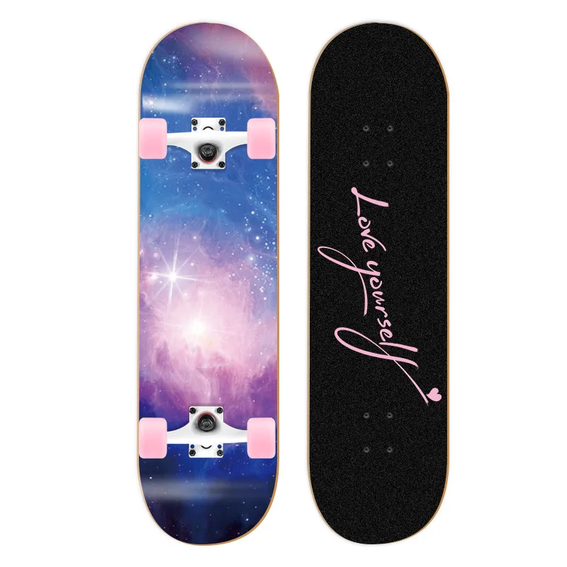 

Skateboards for Girls Boys Beginners, 31" x 8" Complete Standard Skateboard for Teens & Adults, 7 Layer Canadian Maple Double07