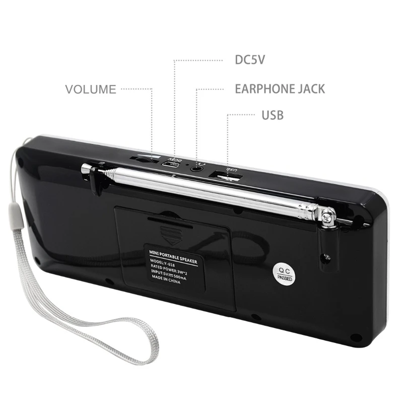 Многофункциональный цифровой fm-радио медиа-динамик Mp3 музыкальный плеер