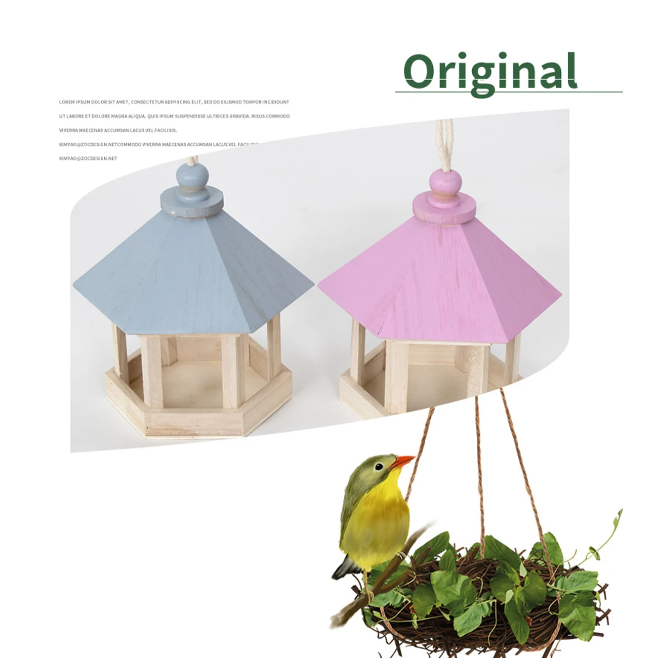 

Wooden Bird Feeder Hanging Outdoor Pet Bird Seed Food Feeder Tree Garden Snack Rack Bird Feeder Roof lift easy fillingcleaning