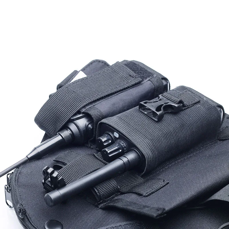 

OPPXUN Harness chest Front Pack Pouch Holster Carry bag for Baofeng UV-5R UV-82 UV-9R Plus BF-888S TYT Motorola Walkie Talkie