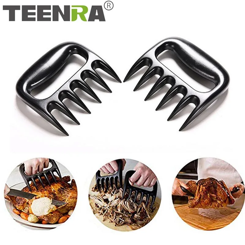 TEENRA Медвежонок ручной обработчик когтей Baebecye вилки для мяса Shred свиной зажим