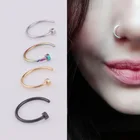 Фальшивый нос-кольцо в форме носа 316lu, кольцо из нержавеющей стали для пирсинга носа, искусственные блики, ювелирные изделия для пирсинга, ушей, носа, универсальный, 1 шт.