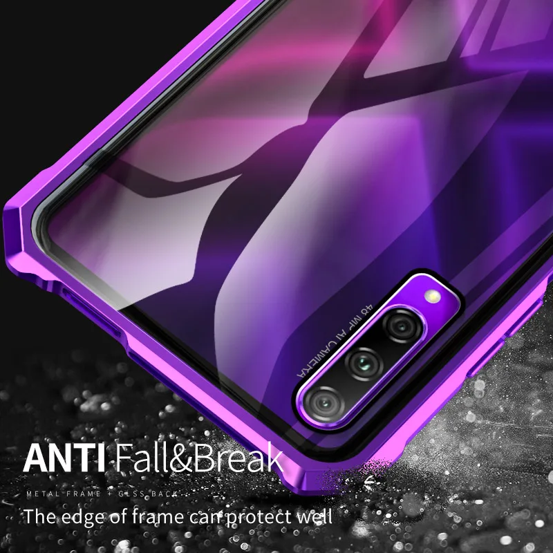 OMEVE для huawei Honor 9X чехол с металлической рамкой и закаленным стеклом задняя крышка для huawei Honor 9X Pro Чехол Honor 9X бампер чехол