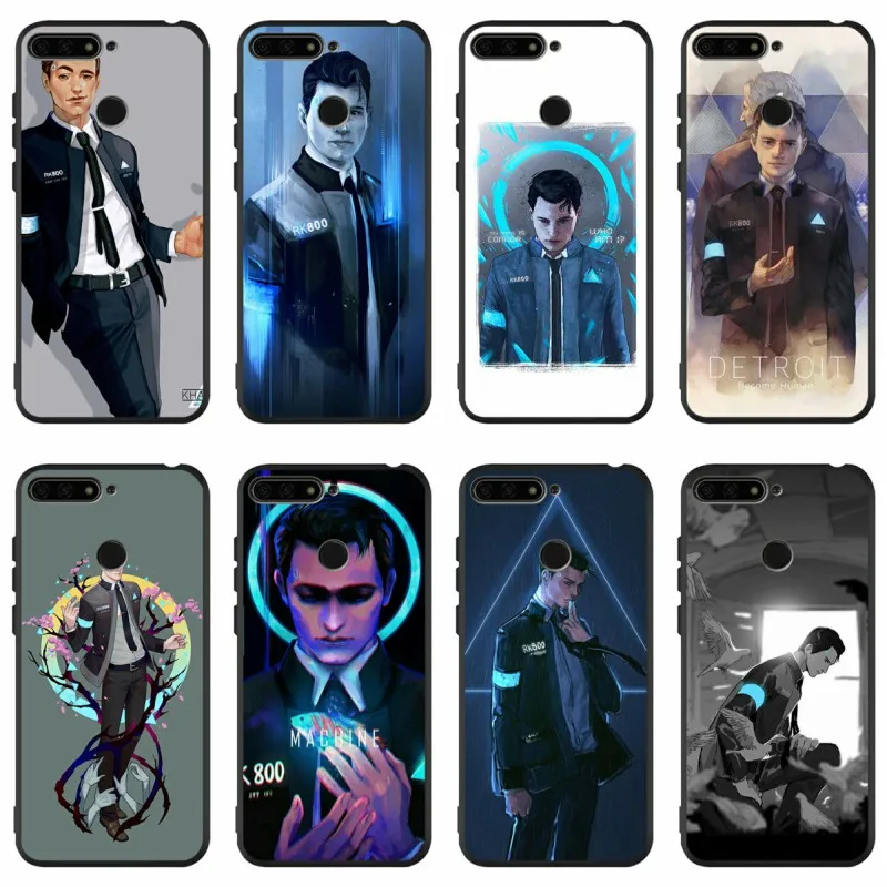 Черный силиконовый чехол Detroit Become RK800 Connor для Huawei honor 8 8X 9 10 Lite 20 Mate 30 Pro|Бамперы| |