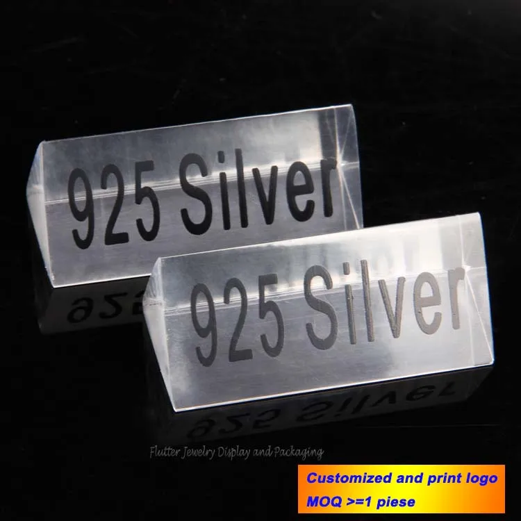 

Clear Acrylic 925 Silver Tag Indicator Nameplate Jewelry Counter Guide Card Display Description Jewelry Store Accessories