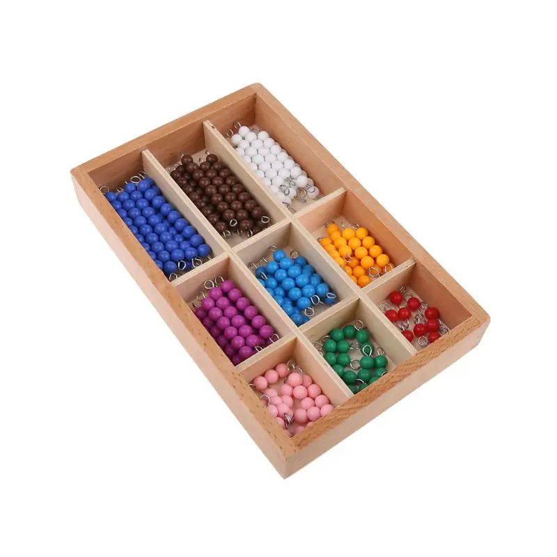 

Montessori Materials Educational Wooden Colorful Checker Board Beads Math Toys Wholesale