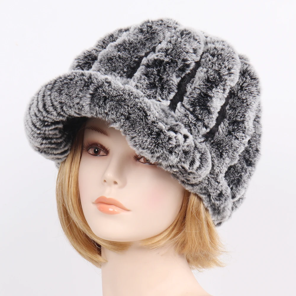 Вязаная Шапка-бини для русской леди эластичная теплая шапка из 100% натурального