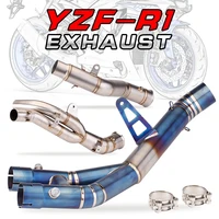 titanium colors slip on for yamaha r1 full system exhaust muffler middle pipe for yzf r1 yzf r1 without exhaust 2014 to 2019