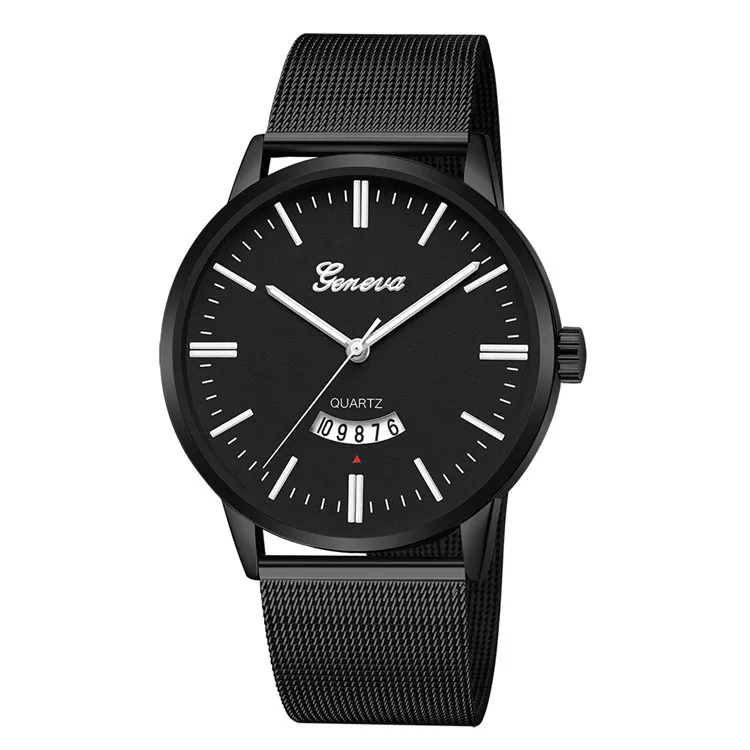 Роскошные Для мужчин часы золотые Нержавеющая сталь сетчатый ремешок кварцевые