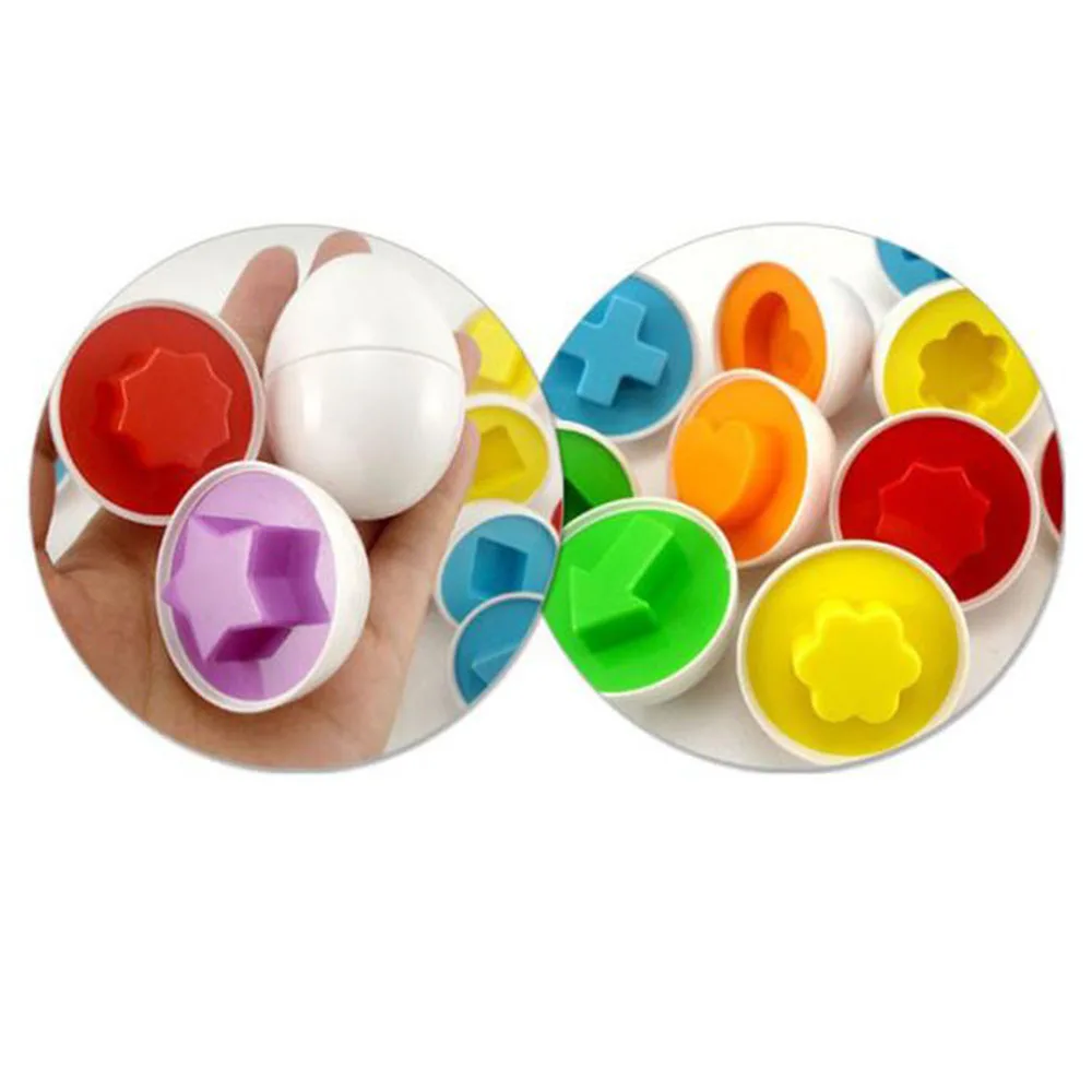 

6Pcs Eggs Learning Education Toy Kids Mixed Shape Wise Pretend Puzzle Smart Baby Kid Learning Toys Tool Brain Games For Children