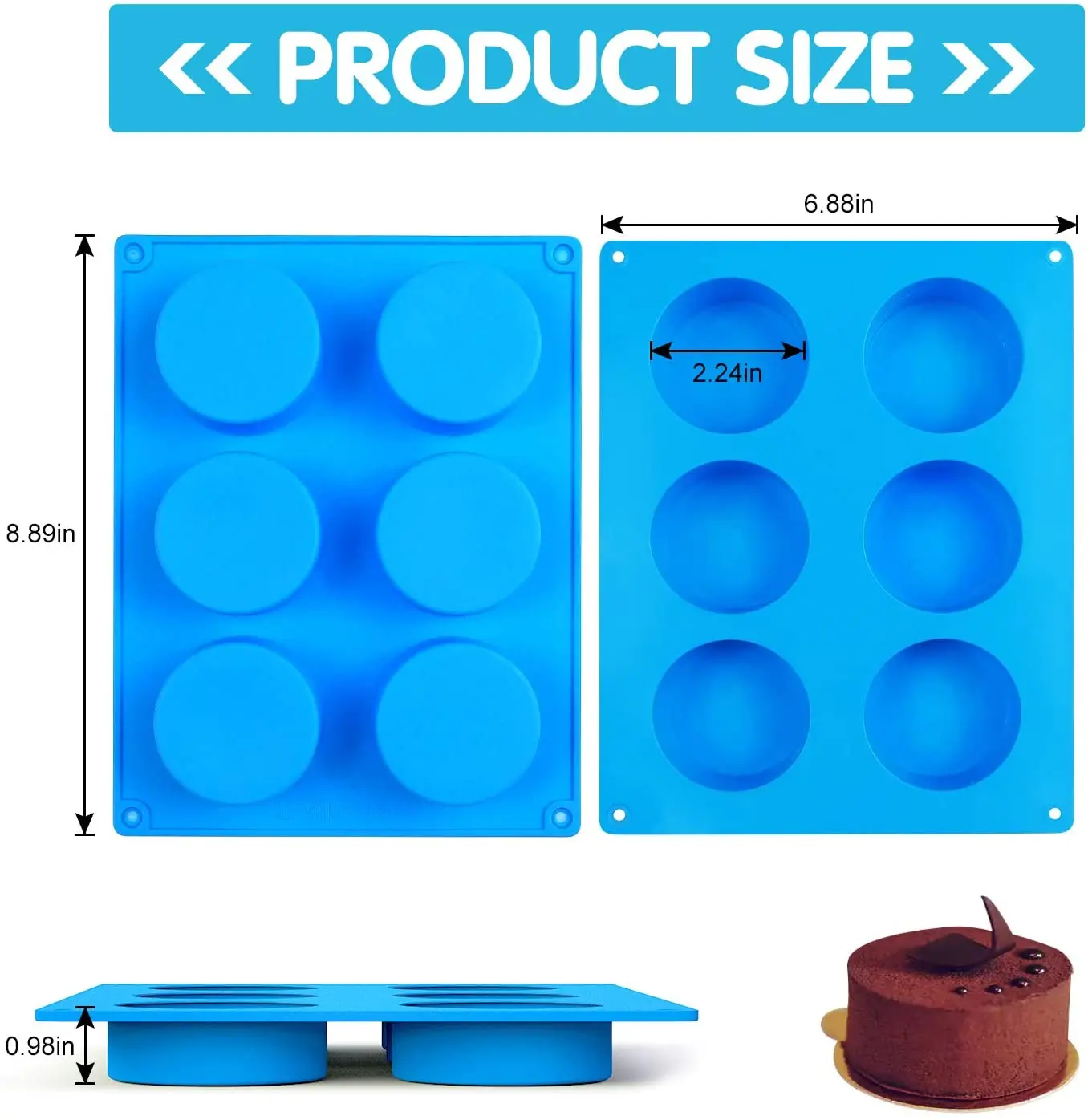 

Walfos Silicone Mold Round Non-Stick Cake Chocolate Mold Soap Jelly Muffin Cupcake Moulds Cake Decorating Baking Pastry Tools