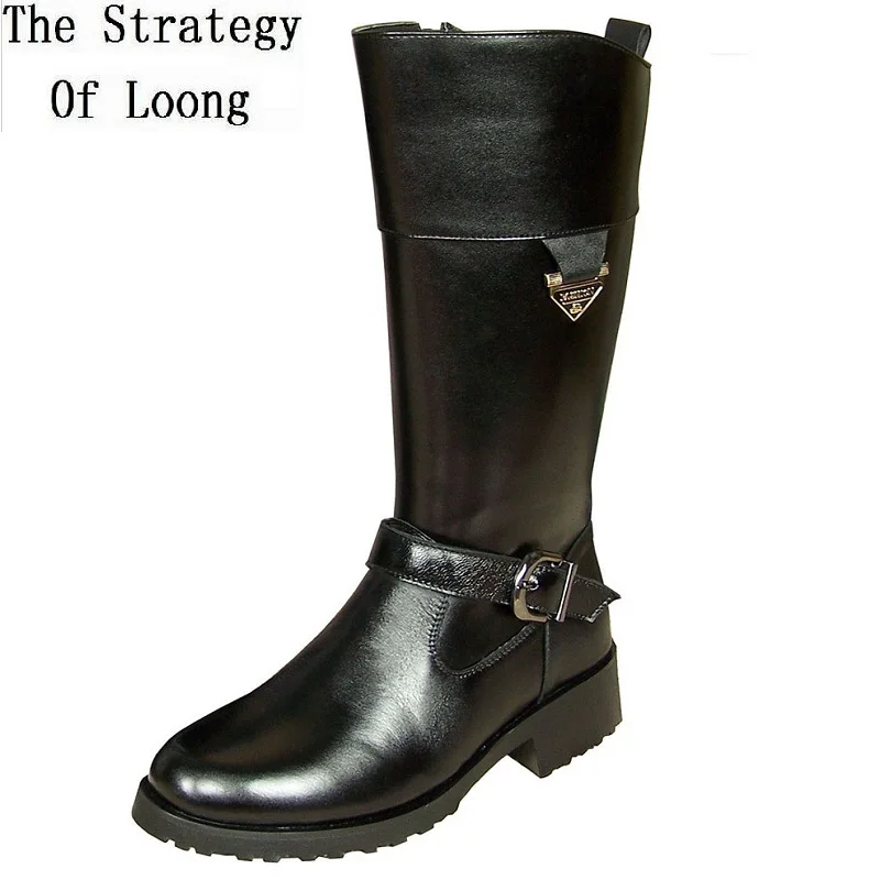 Мужские высокие конные сапоги в европейском стиле рыцарские из натуральной кожи