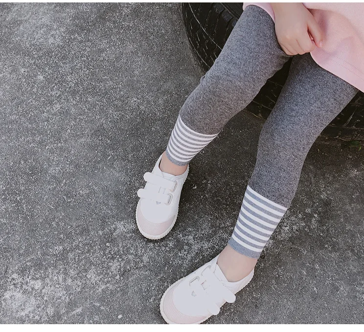 WLG осенние брюки для девочек Полосатые Детские платья детские повседневные