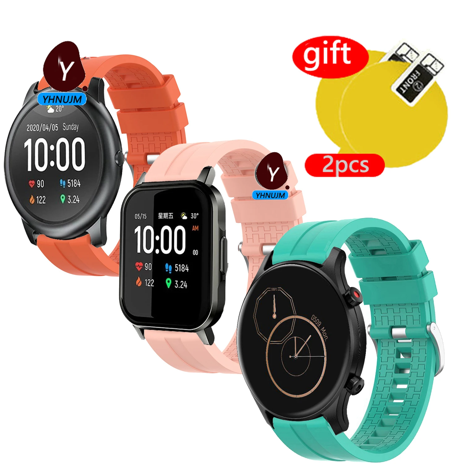 

Watchtband for Haylou RS3 LS04 strap silicone sports Haylou LS02/Haylou LS05 straps Sports wristband Haylou RS3 Protective film