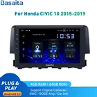 Автомагнитола 1 Din, Android 10,0, для Honda Civic, мультимедиа, 2015, 2016, 2017, 2019, Авторадио DSP, HD, IPS, 1280*720, Carplay, 4 ГБ, 64 ГБ