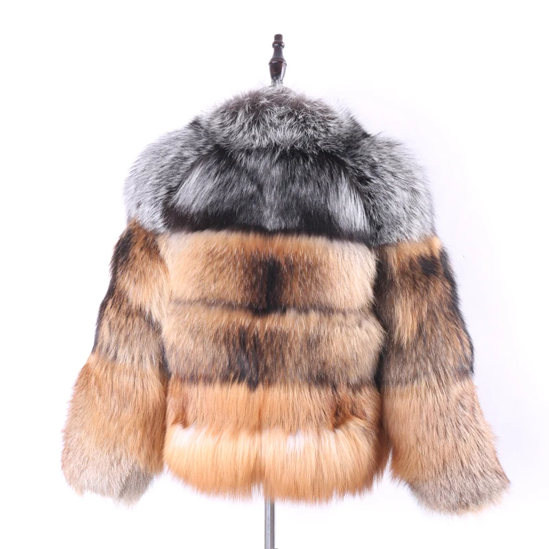 2022 new 100% real fur coat oversize winter jacket women real raccoon fur coat gold fox fur silver fox fur streetwear enlarge