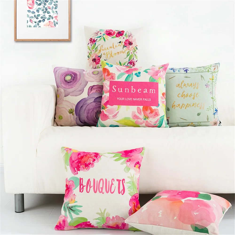 Свежий цветок красный завод печатных Подушка Чехол для подушки наволочка