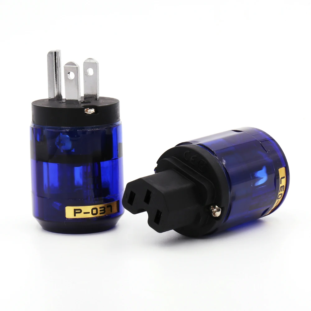 

pair Hifi audio P-037 Rhodium plated US power connector +IEC female connector Hi-end US version AC power plug