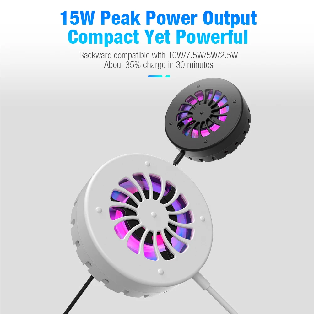 15w magnetic wireless charger with cooler radiator for magsafe iphone 12 13 mini pro max fast wireless charging cooling fan free global shipping