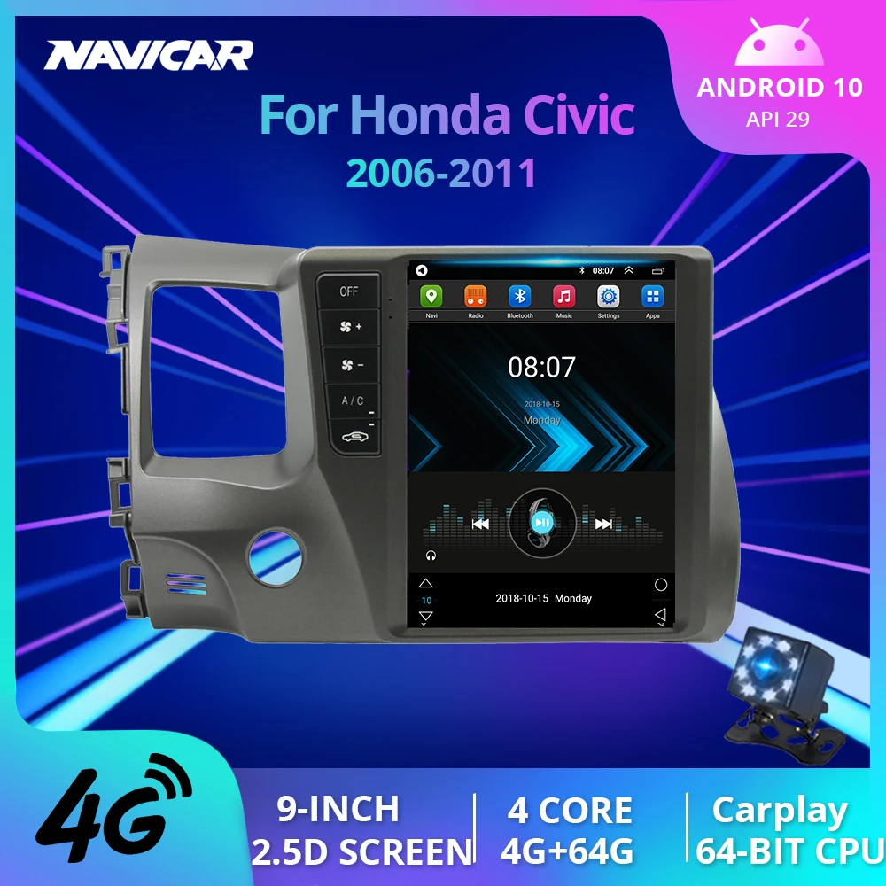 

Автомагнитола для Honda Civic 2006-2011, 2 Din, Android