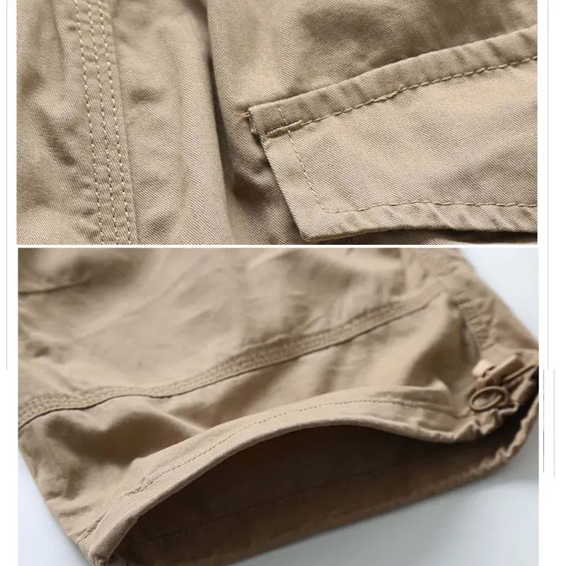 Летние тонкие хлопковые Капри с несколькими карманами укороченные брюки для